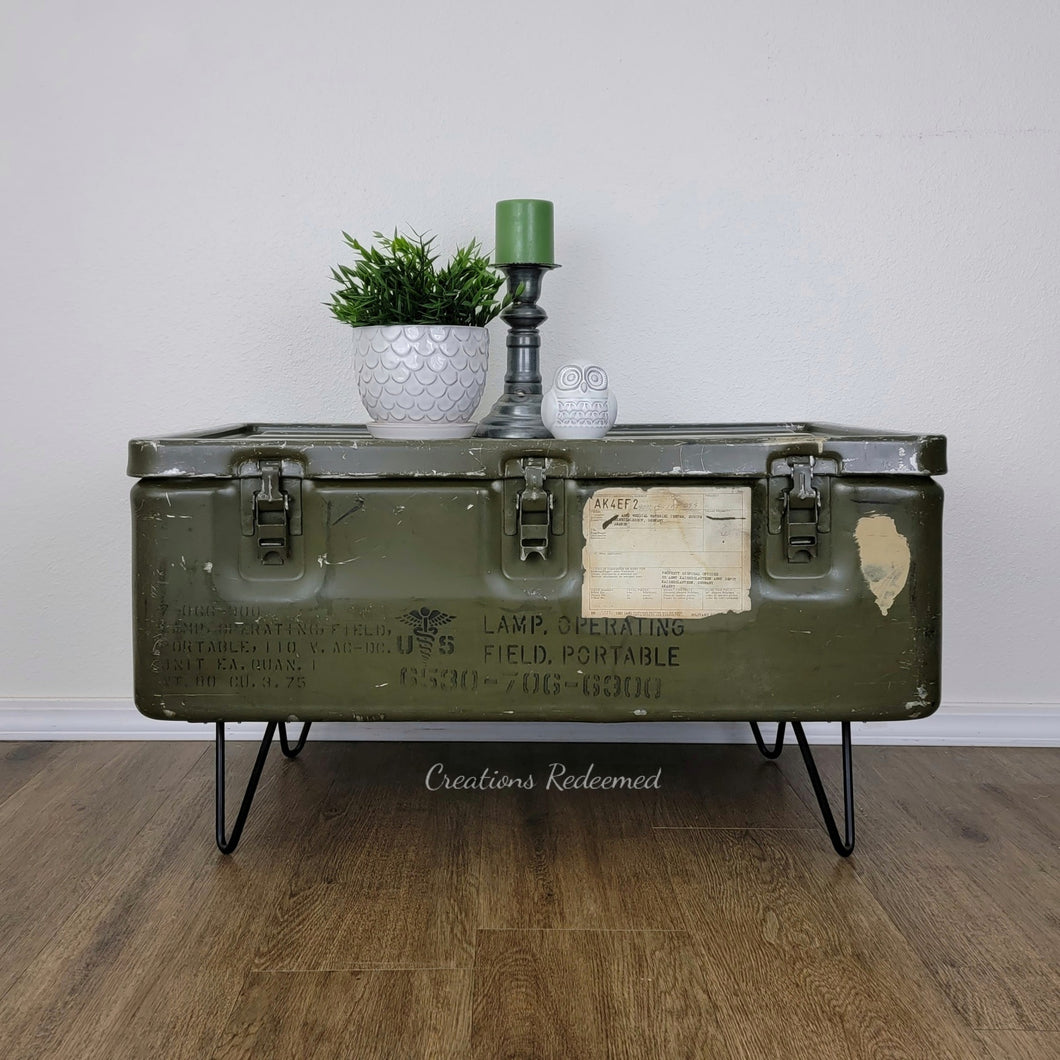 Metal Military Field Chest Coffee Table